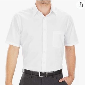 Van Heusen Short Sleeve Regular Fit White Dress Shirt